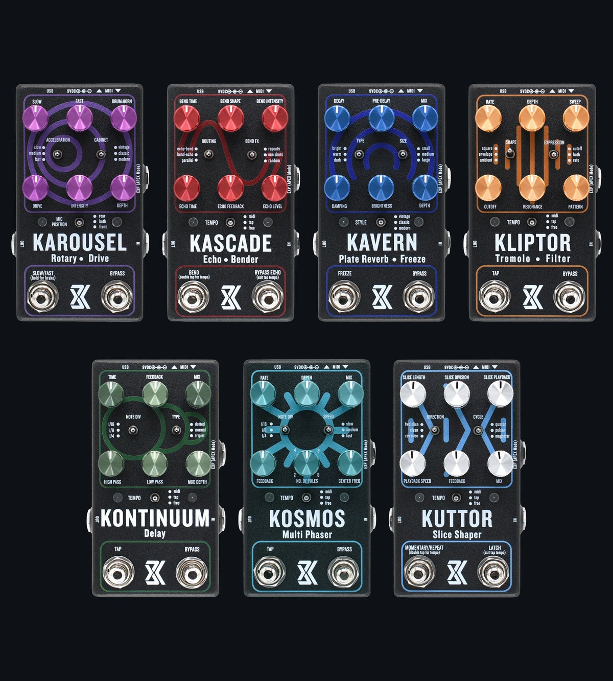 The seven Keystone pedals to choose from